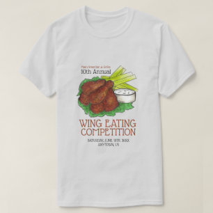 Buffalo Hett Chicken Vingar Vinge Ettkonkurrens T Shirt