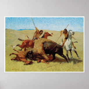 Buffalo Hunt, 1890 Poster