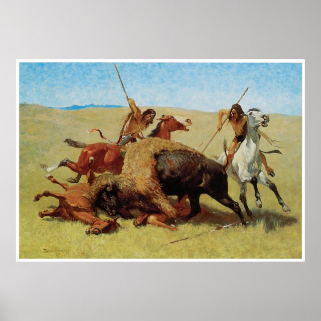Buffalo Hunt, 1890 Poster (Framsidan)
