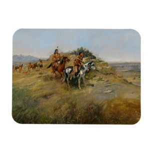 Buffalo Hunt, 1891 (olja på canvas) Magnet