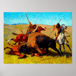 Buffalo Hunt Frederic Remington 1890 Poster