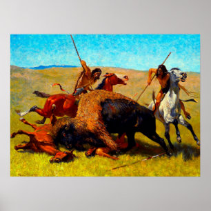 Buffalo Hunt Frederic Remington 1890 Poster