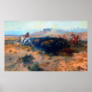 Buffalo Hunt Native American Hunt Poster