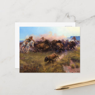 Buffalo Hunt, nr 39 av Charles M. Russell Vykort