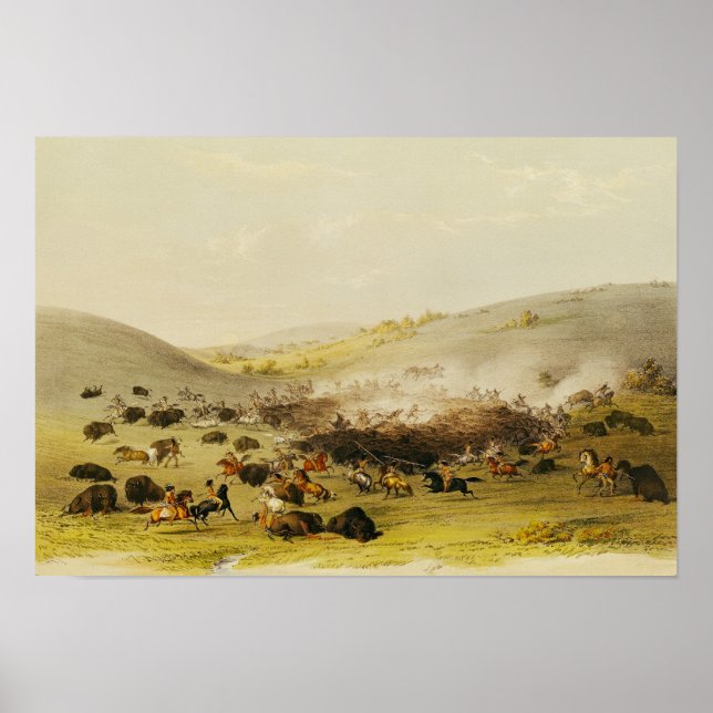 Buffalo Hunt, Surround, 1832 Poster (Framsidan)
