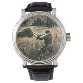 Buffalo Hunt Vilda western Frontiersman Nature Art Armbandsur