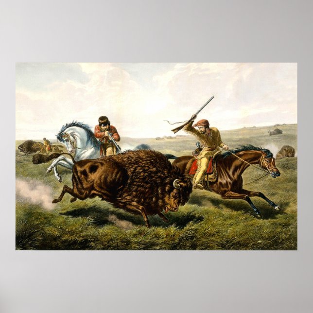 Buffalo Hunting i USA Poster (Framsidan)