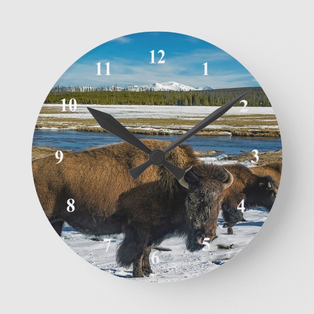 Buffalo-jul Rund Klocka (Framsida)