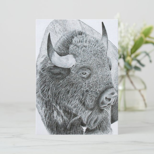 Buffalo kärlek julkort (Stående Fram)