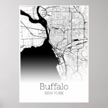 Buffalo Karta - New York - City Karta Poster