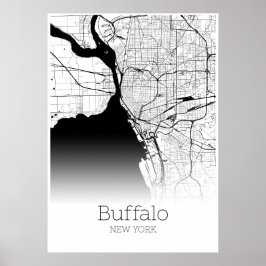 Buffalo Karta - New York - City Karta Poster