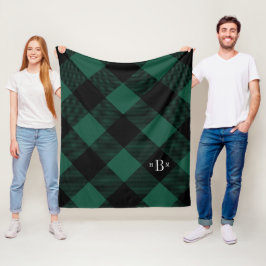 Buffalo-kontroll av tre Brev-monogram-Gröntar Fleecefilt