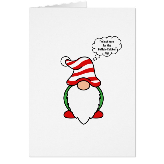 Buffalo kycklingdip gnome hälsningskort (Framsidan)