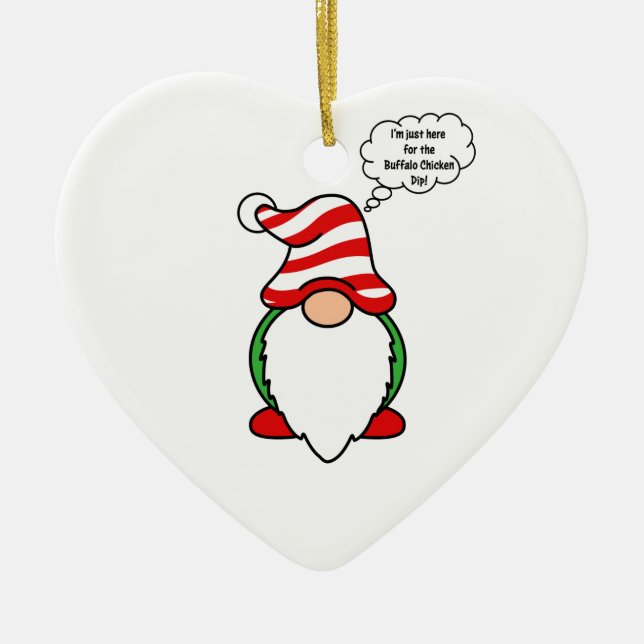 Buffalo kycklingdip gnome julgransprydnad keramik (Framsidan)