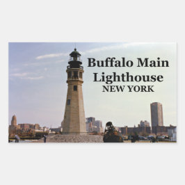 Buffalo Main Lighthouse, New York Stickers Rektangulärt Klistermärke