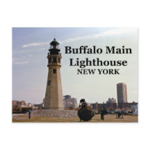 Buffalo Main Lighthouse, New York-vykort