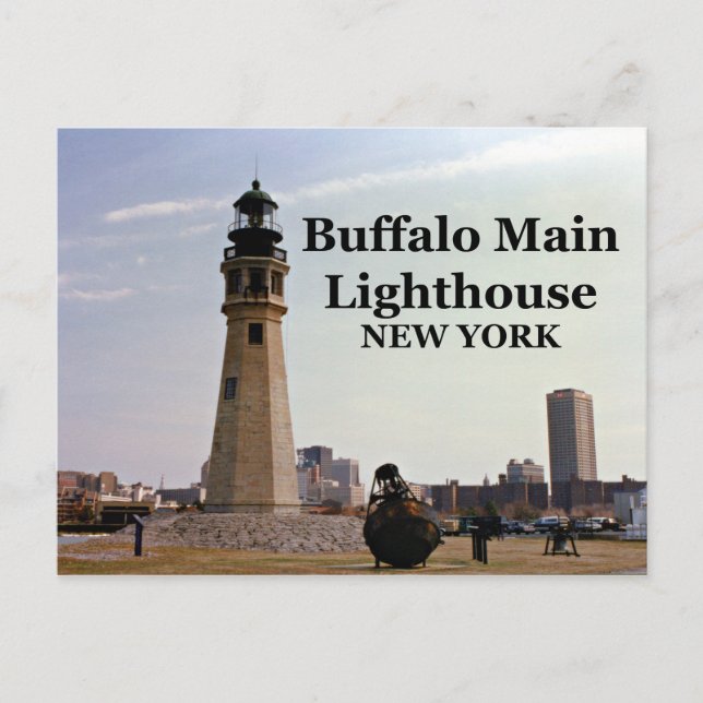 Buffalo Main Lighthouse, New York-vykort Vykort (Framsida)
