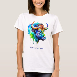 Buffalo Multifärgad Paint Drift vattenfärg T Shirt