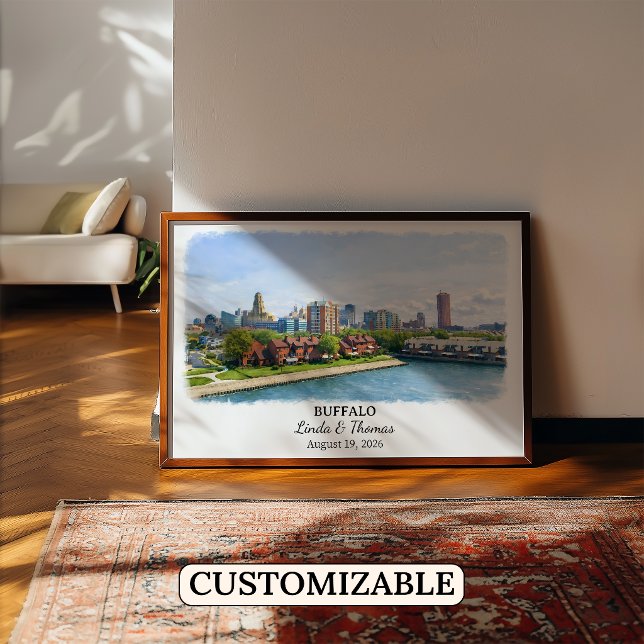 Buffalo New York Affisch, Akvarell, Anpassad Poster (Skapare uppladdad)