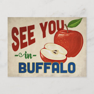 Buffalo New York Apple - Vintage resor Vykort