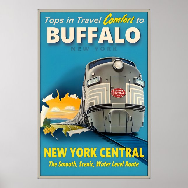 Buffalo New York Central Railroad Topp i Resor Poster (Framsidan)