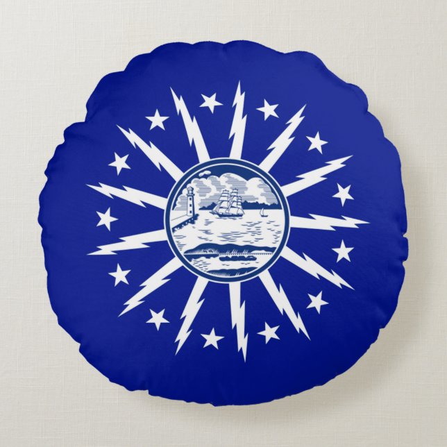 Buffalo (New York) City flagga Rund Kudde (Framsidan)