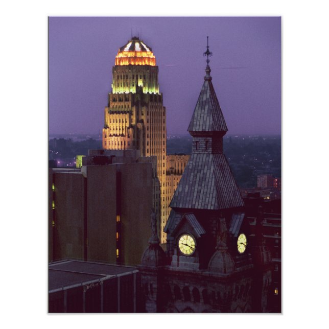 Buffalo, New York County och City Hall Byggnad Fototryck (Framsidan)