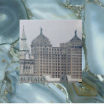 Buffalo, New York Historical Landmarks Kakelplatta<br><div class="desc">Keramisk platta med en fotobild av historiska landmärken i Buffalo,  New York. Markera din ruta storlek. Perfekt som en kökstrummet! Gör en underbar resande souvenir och gåva till den inhemska bofasta Buffalo!</div>