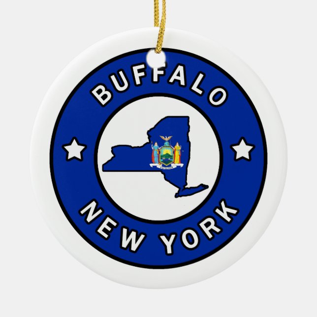 Buffalo New York Julgransprydnad Keramik (Framsidan)