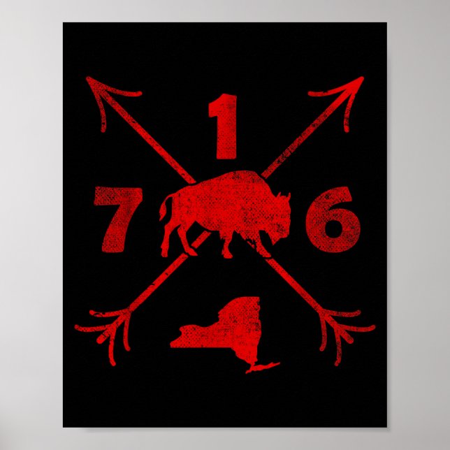 Buffalo New York Ny _ Riktnummer 716  Poster (Framsidan)
