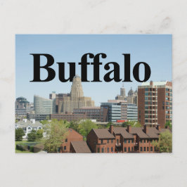 Buffalo New York Skyline med Buffalo i Himlar Vykort