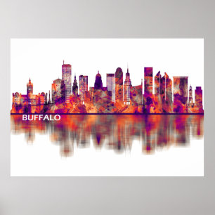 Buffalo New York Skyline Poster
