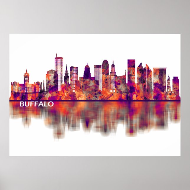 Buffalo New York Skyline Poster (Framsidan)