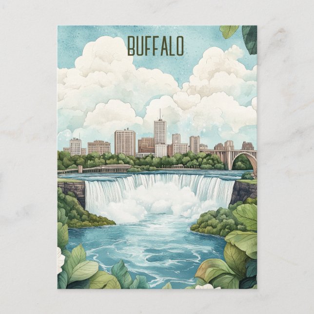 Buffalo New York State Travel Vykort (Framsida)