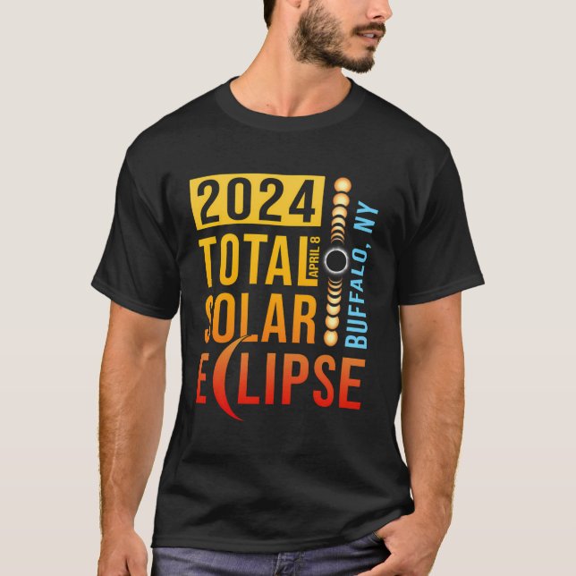 Buffalo New York Total Solar Eclipse 2024 T Shirt (Framsida)