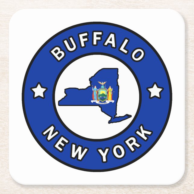 Buffalo New York Underlägg Papper Kvadrat (Framsidan)