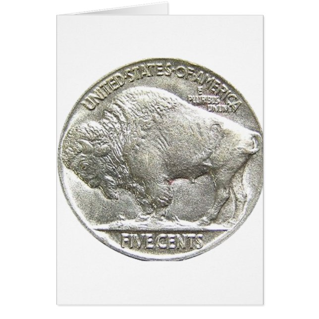 BUFFALO NICKEL HÄLSNINGSKORT (Framsidan)