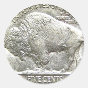 BUFFALO NICKEL RUNT KLISTERMÄRKE