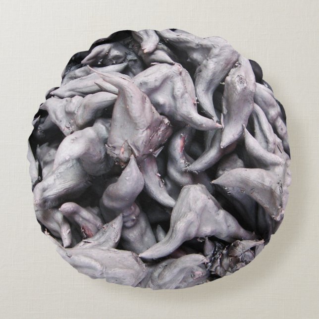 Buffalo Nöt - Vatten Caltrop Rund Kudde (Framsidan)