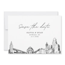 Buffalo NY Bröllop spara datum Modern