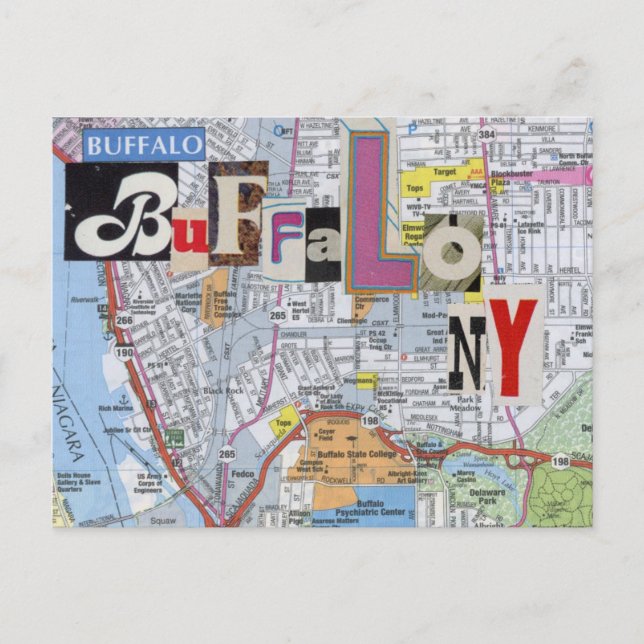 Buffalo NY Collage Postcard Vykort (Framsida)