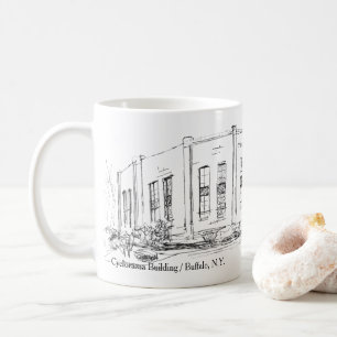 Buffalo NY Cyclorama Byggnad Pen och Bläck Sketch Kaffemugg