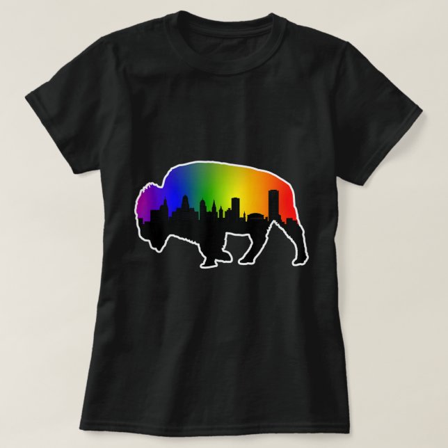 Buffalo NY Gay pride LGBTQ T Shirt (Design framsida)