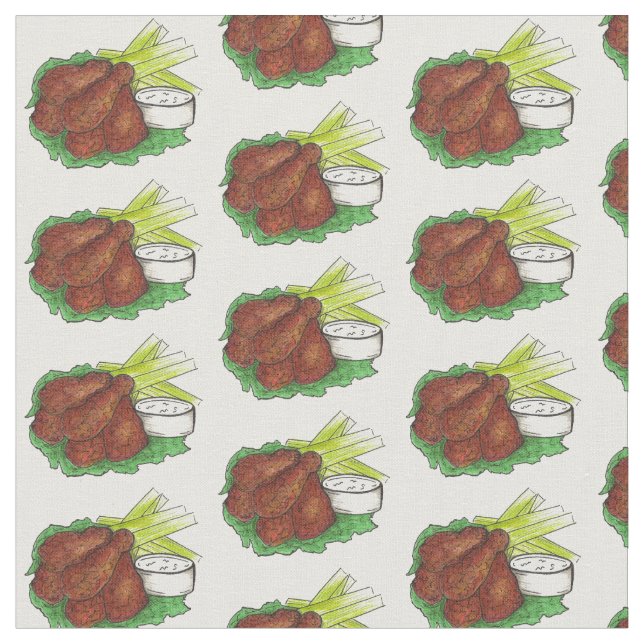 Buffalo, NY Hett BBQ Chicken Vinge Vingar Food Fab Tyg (Närbild)
