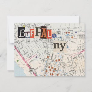 Buffalo NY Kartor Collage Postcard 35 Vykort