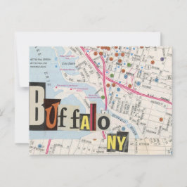 Buffalo NY Kartor Collage vycard 36 Vykort