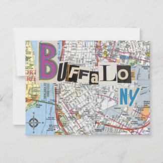 Buffalo NY Kartor Collage vycard 37 Vykort