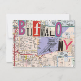Buffalo NY Kartor Collage vycard 38 Vykort