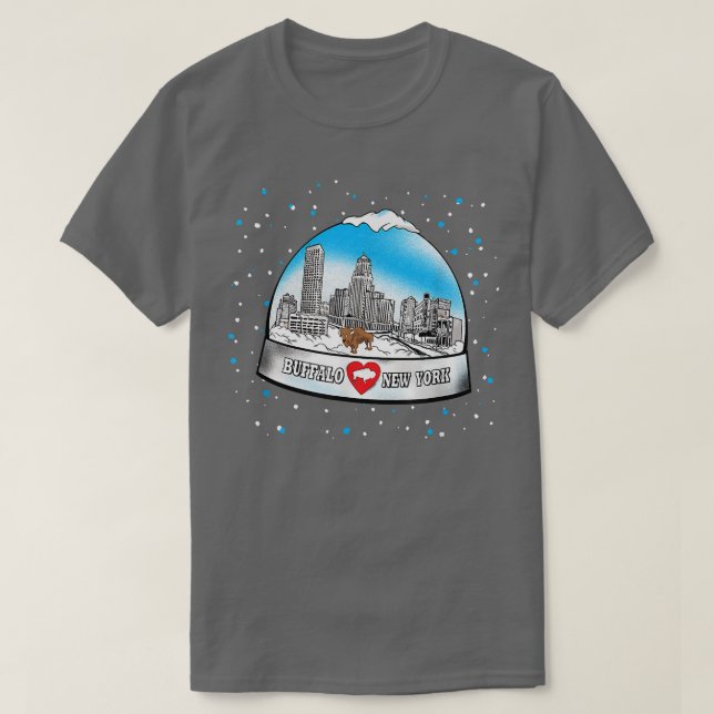 BUFFALO NY snö globe 716 New York kärlek BFLO wint T Shirt (Design framsida)
