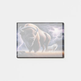 Buffalo och Varg i åskväder med blixt Post-it Block